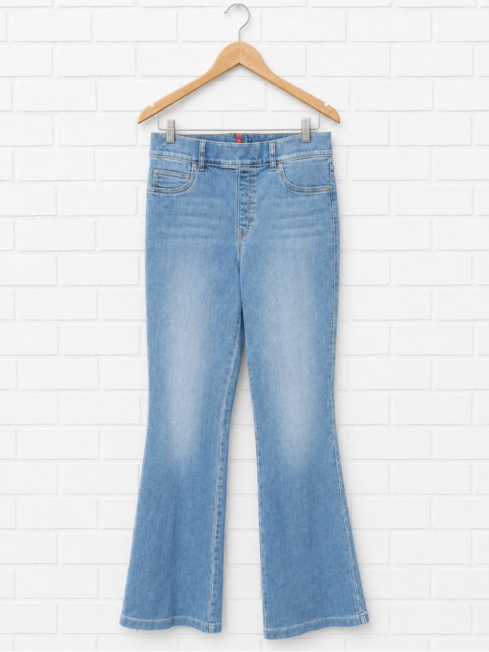 Spank Flare Jeans Bootcut Light Wash Denim Blue Jeans Large L Womens